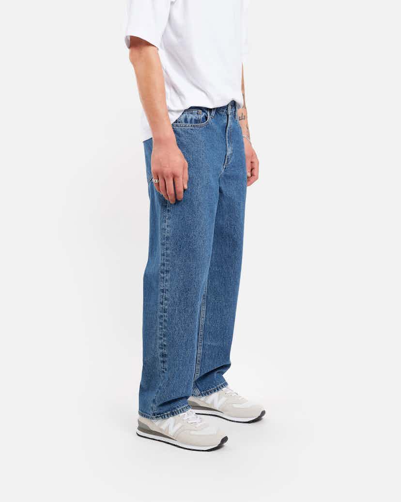baggy fit jeans in organic mid vintage - unspun made to order denim jeans