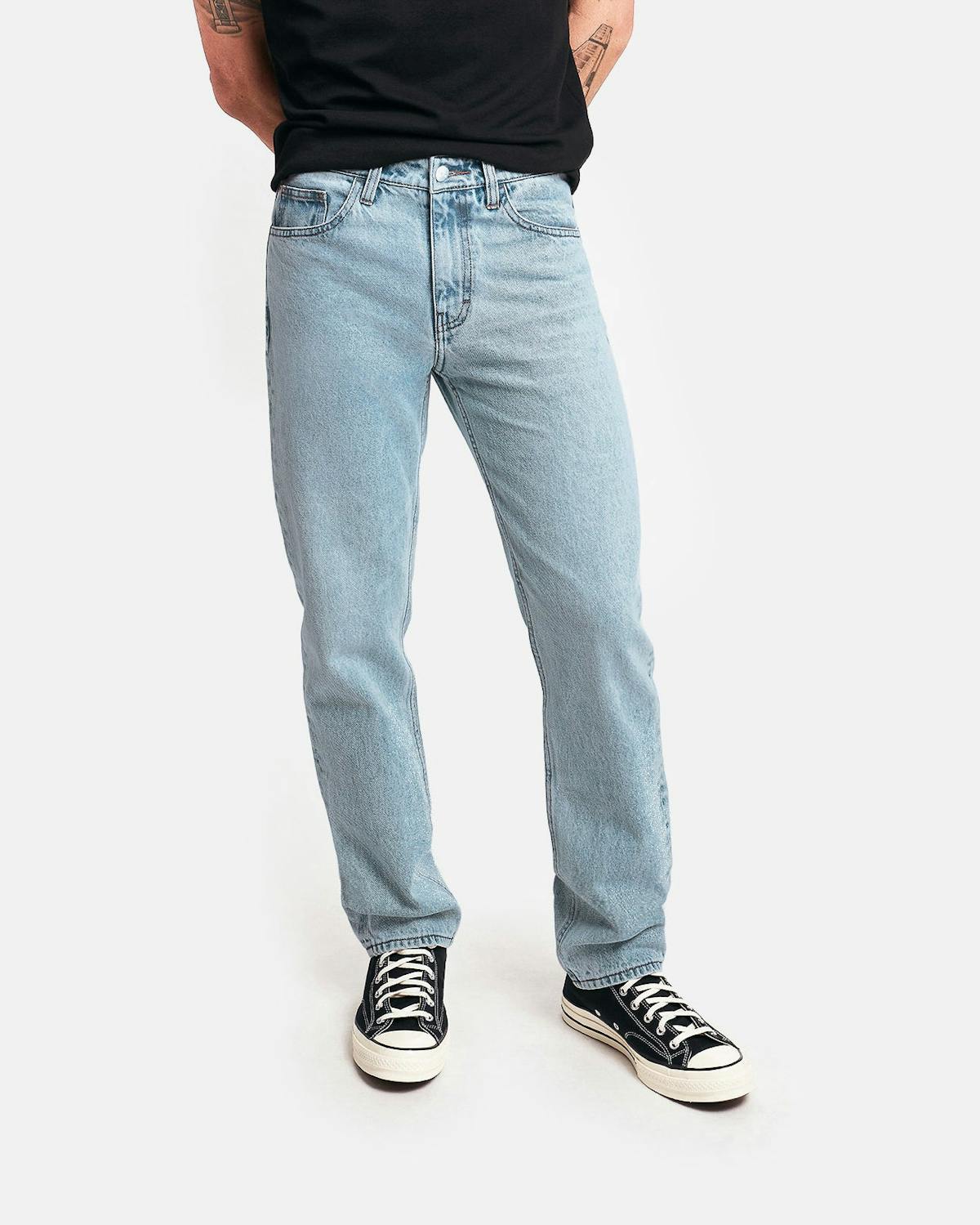 straight fit jeans in organic light vintage - unspun custom denim