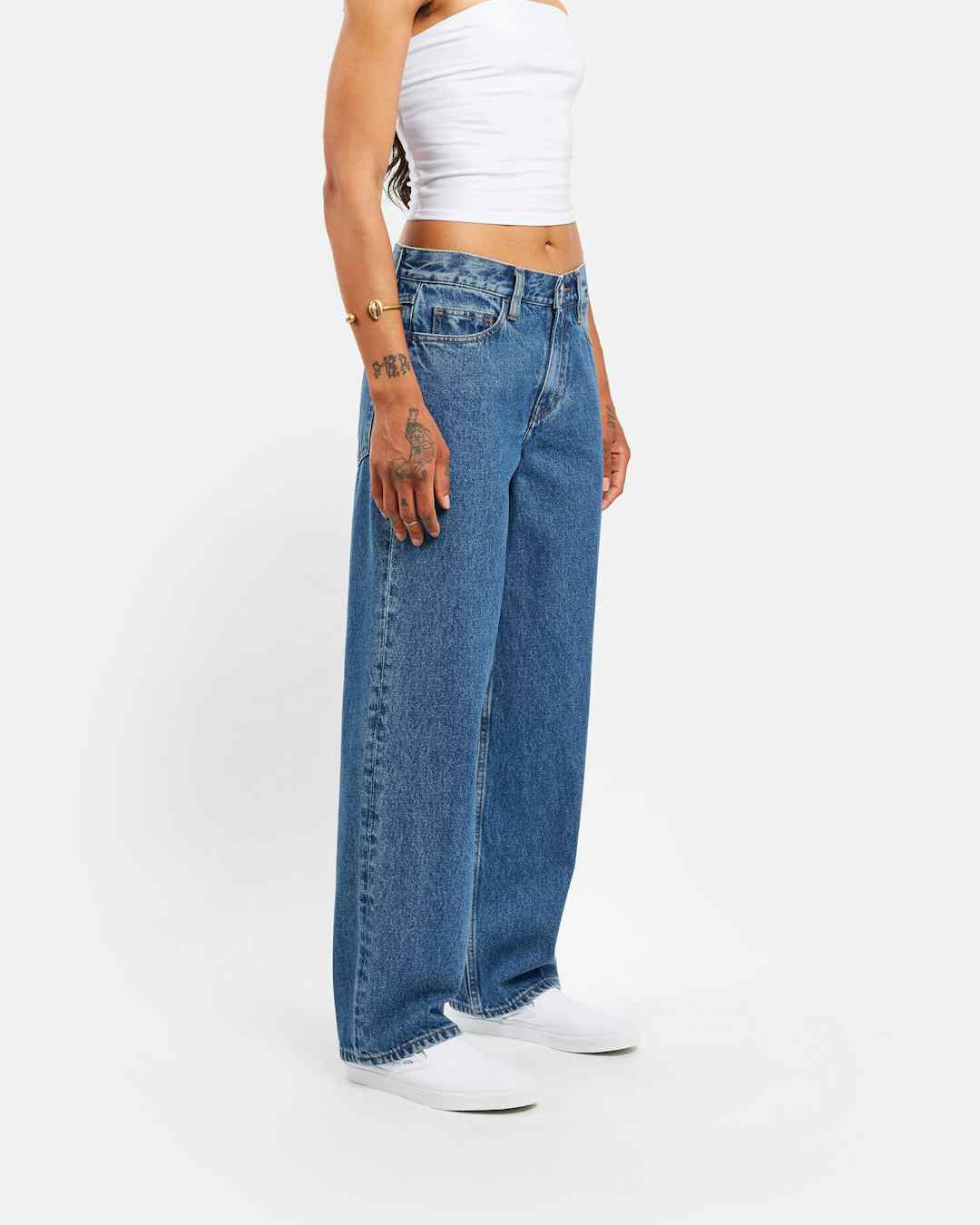 Baggy fit jeans in organic mid vintage